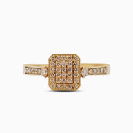 18K Gold Round Brilliant Diamond Bold Solitaire Ring