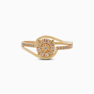 18K Gold Round Brilliant Diamond Refined Solitaire Ring