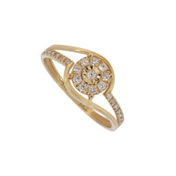 18K Gold Round Brilliant Diamond Refined Solitaire Ring