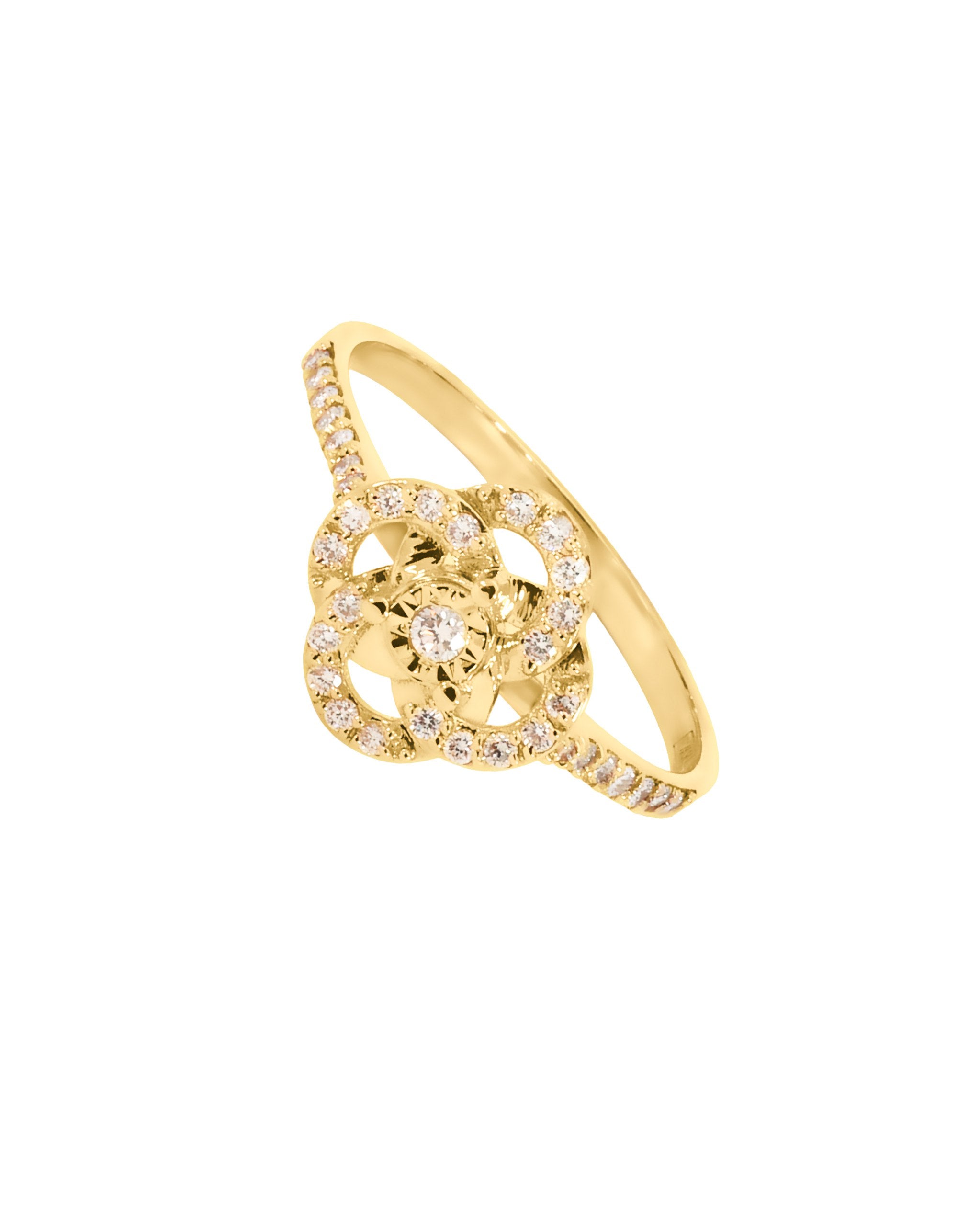18K Gold Round Brilliant Diamond Charming Solitaire Ring