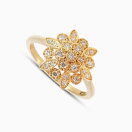 18K Gold Round Brilliant Diamond Refined Solitaire Ring