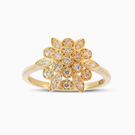 18K Gold Round Brilliant Diamond Refined Solitaire Ring