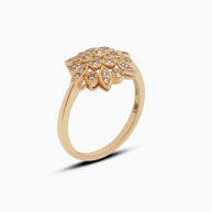 18K Gold Round Brilliant Diamond Refined Solitaire Ring