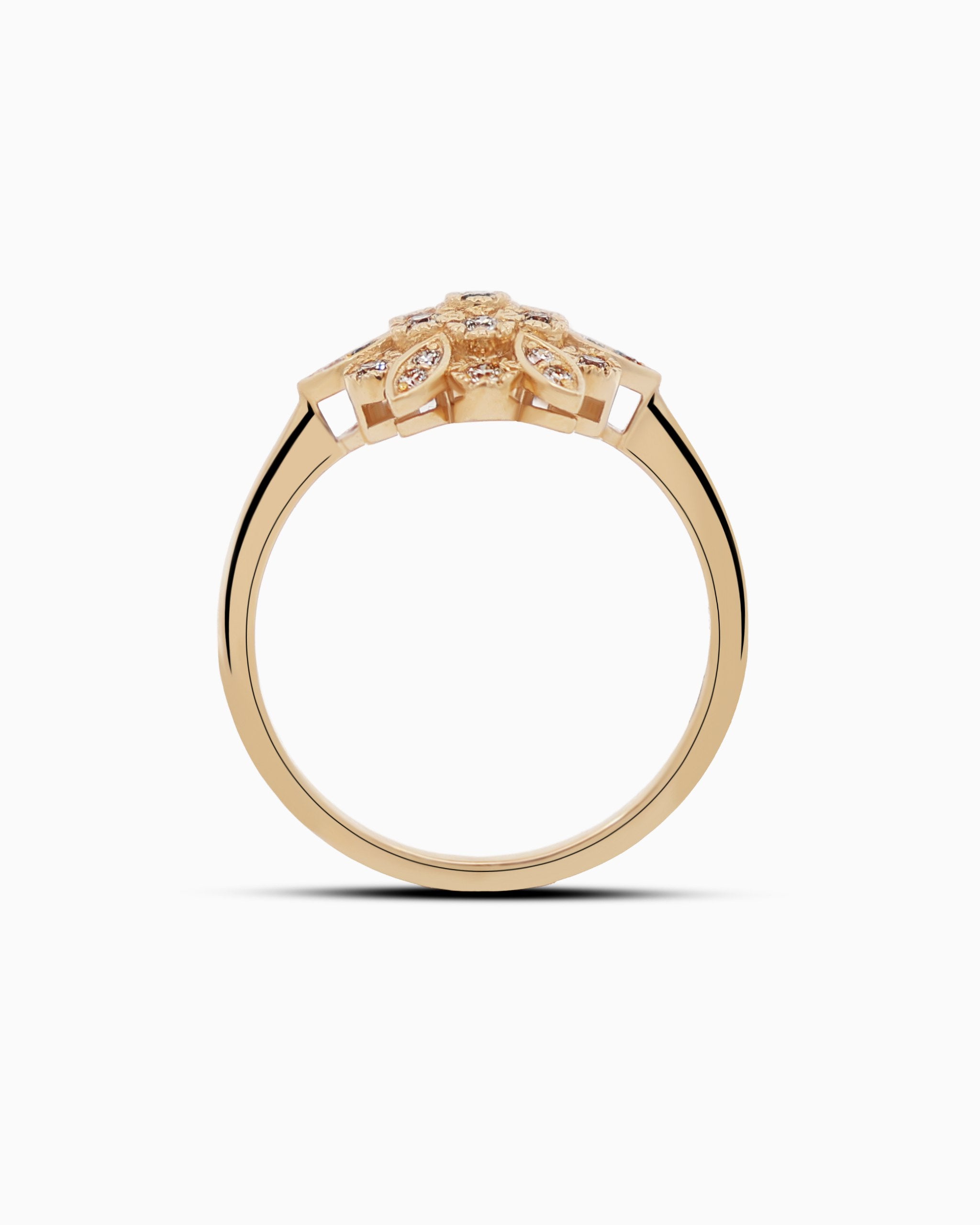 18K Gold Round Brilliant Diamond Refined Solitaire Ring