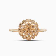 18K Gold Round Brilliant Diamond Bold Solitaire Ring