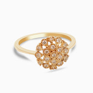 18K Gold Round Brilliant Diamond Bold Solitaire Ring