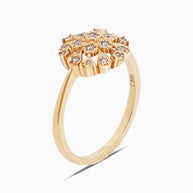 18K Gold Round Brilliant Diamond Bold Solitaire Ring