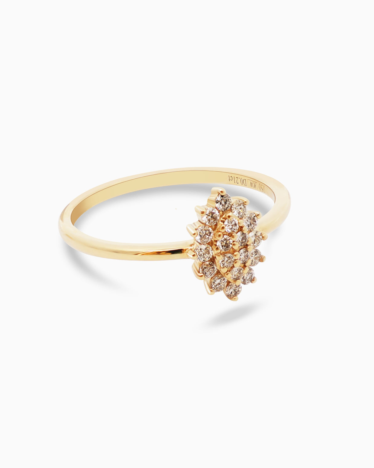 18K Gold Round Brilliant Diamond Refined Solitaire Ring