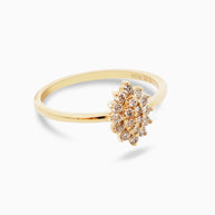 18K Gold Round Brilliant Diamond Refined Solitaire Ring