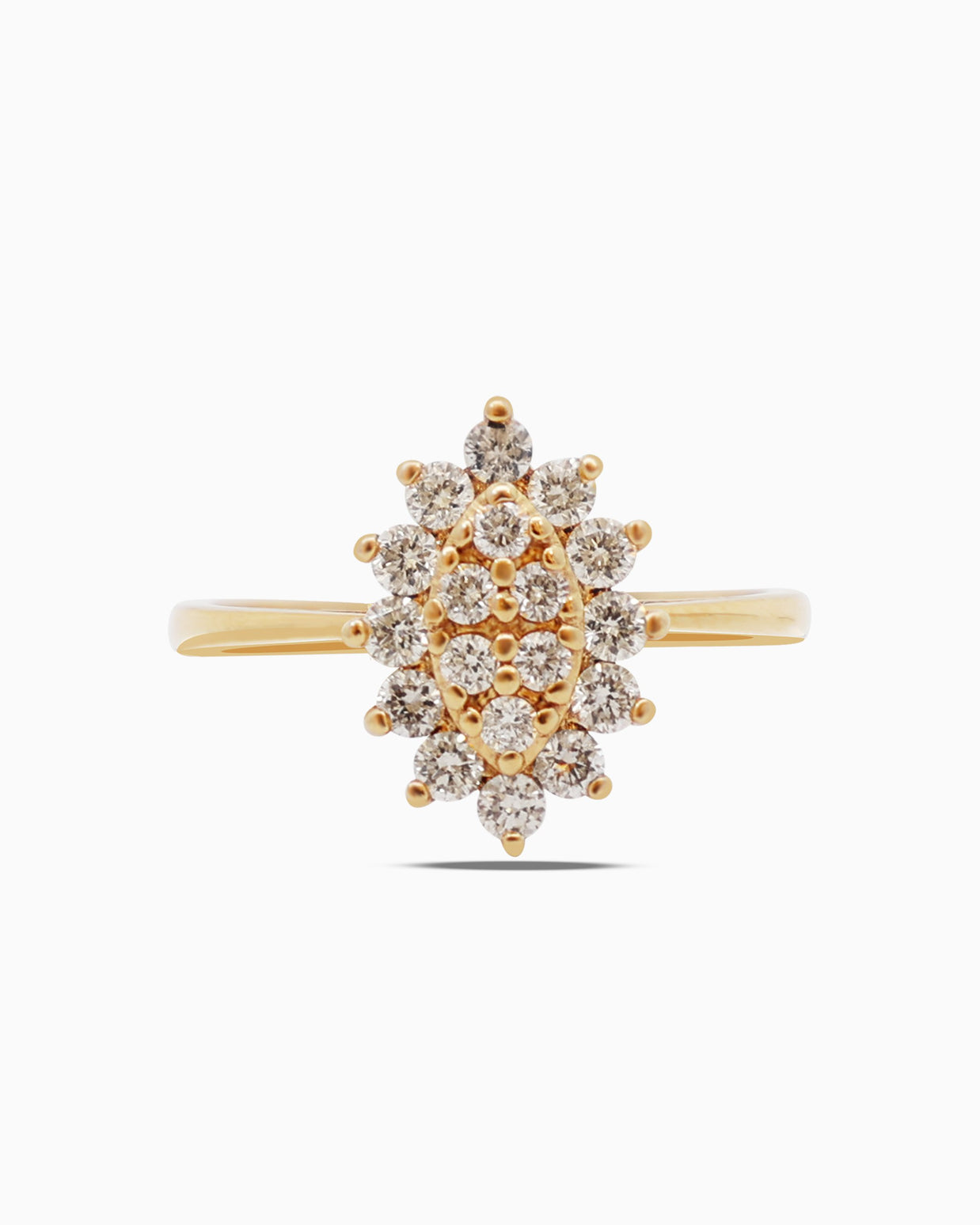 18K Gold Round Brilliant Diamond Refined Solitaire Ring