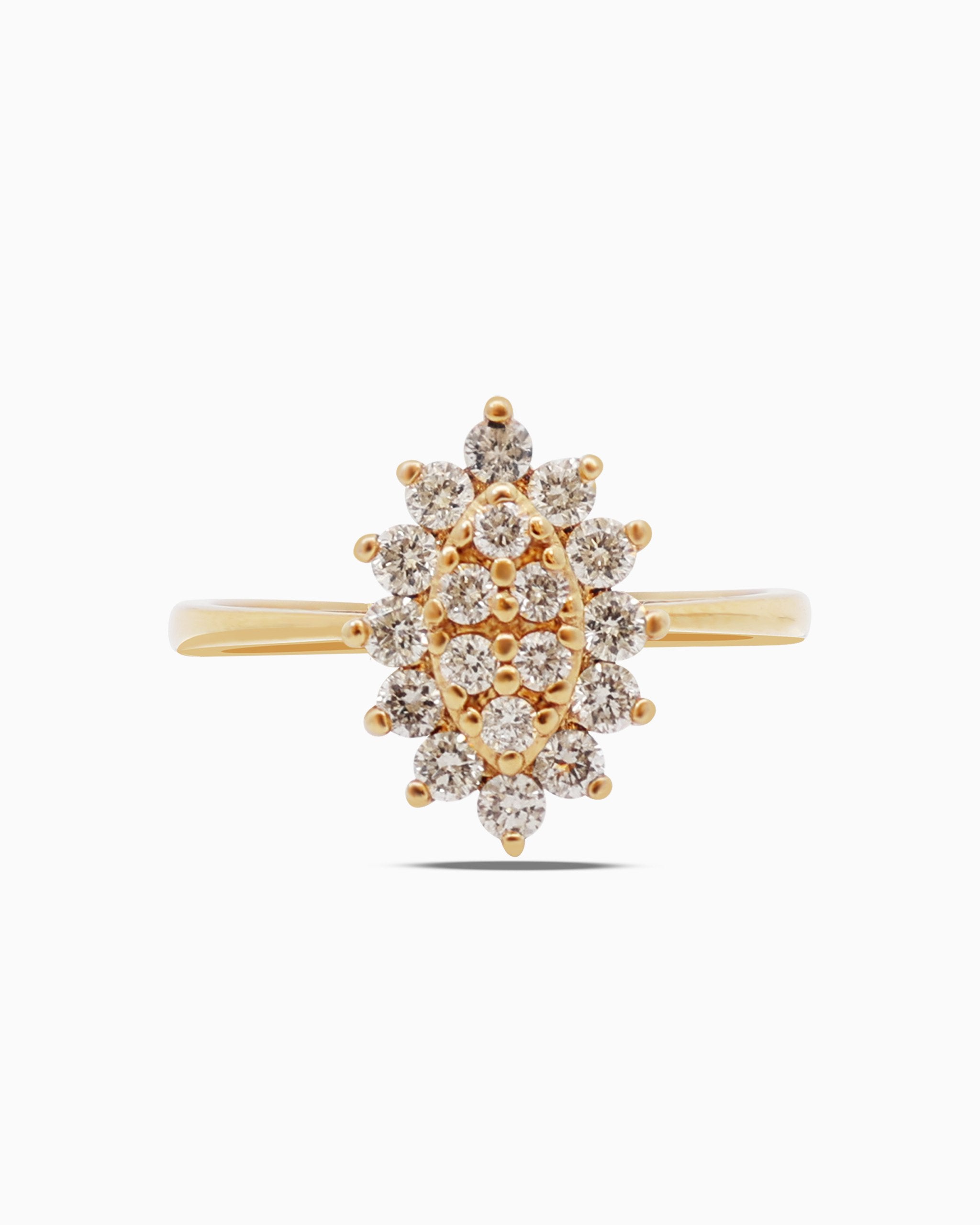 18K Gold Round Brilliant Diamond Refined Solitaire Ring