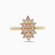 18K Gold Round Brilliant Diamond Refined Solitaire Ring