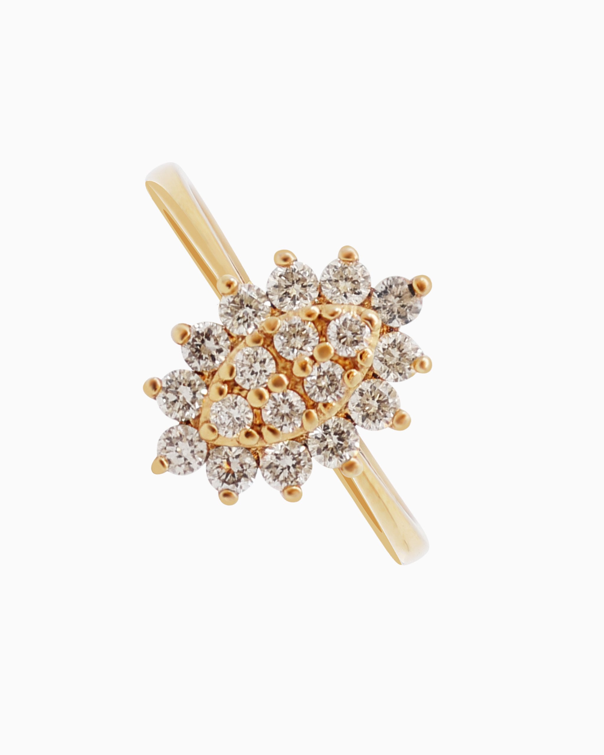 18K Gold Round Brilliant Diamond Refined Solitaire Ring