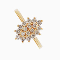 18K Gold Round Brilliant Diamond Refined Solitaire Ring