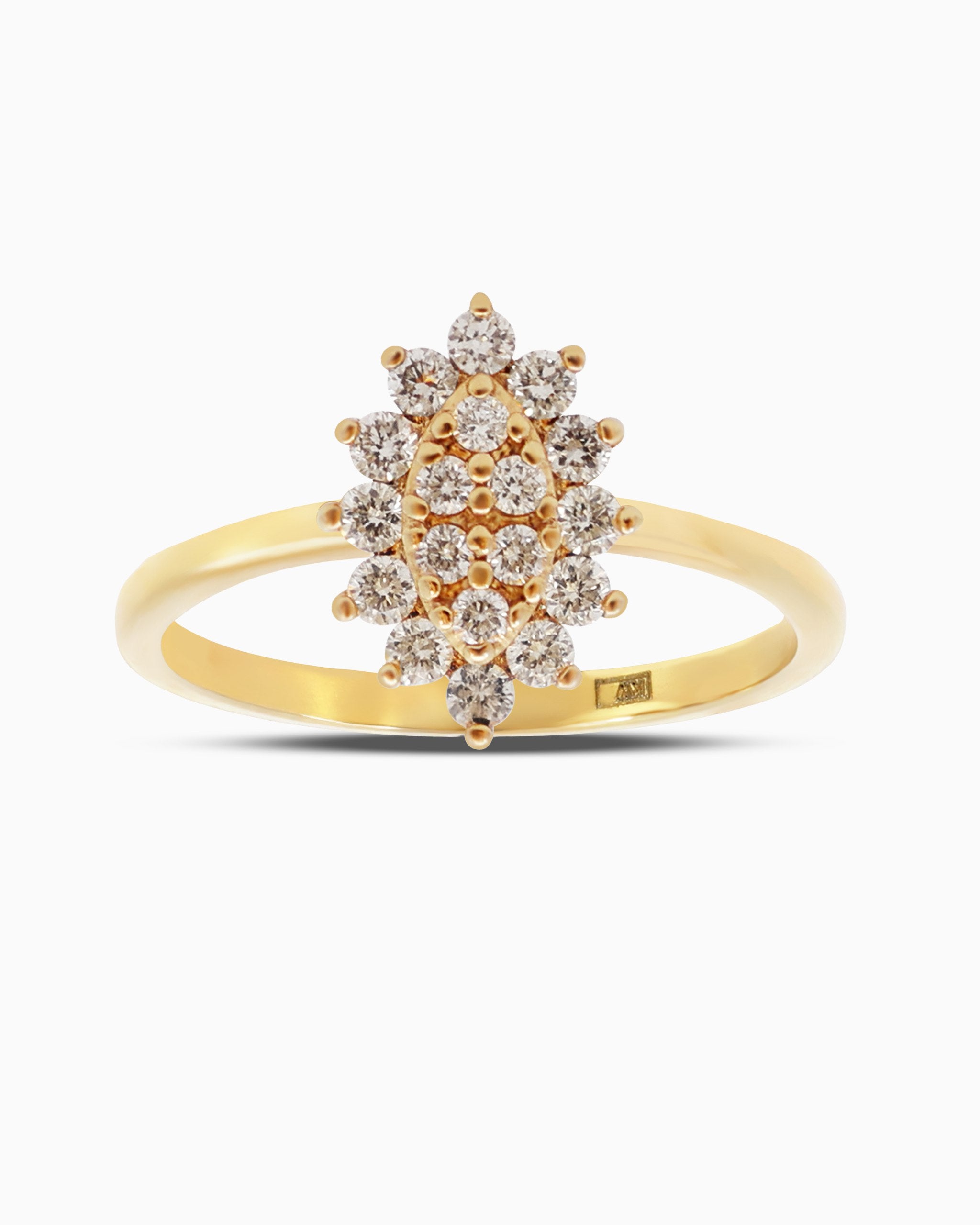 18K Gold Round Brilliant Diamond Refined Solitaire Ring