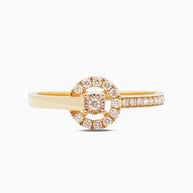 18K Gold Round Brilliant Diamond Delicate Solitaire Ring