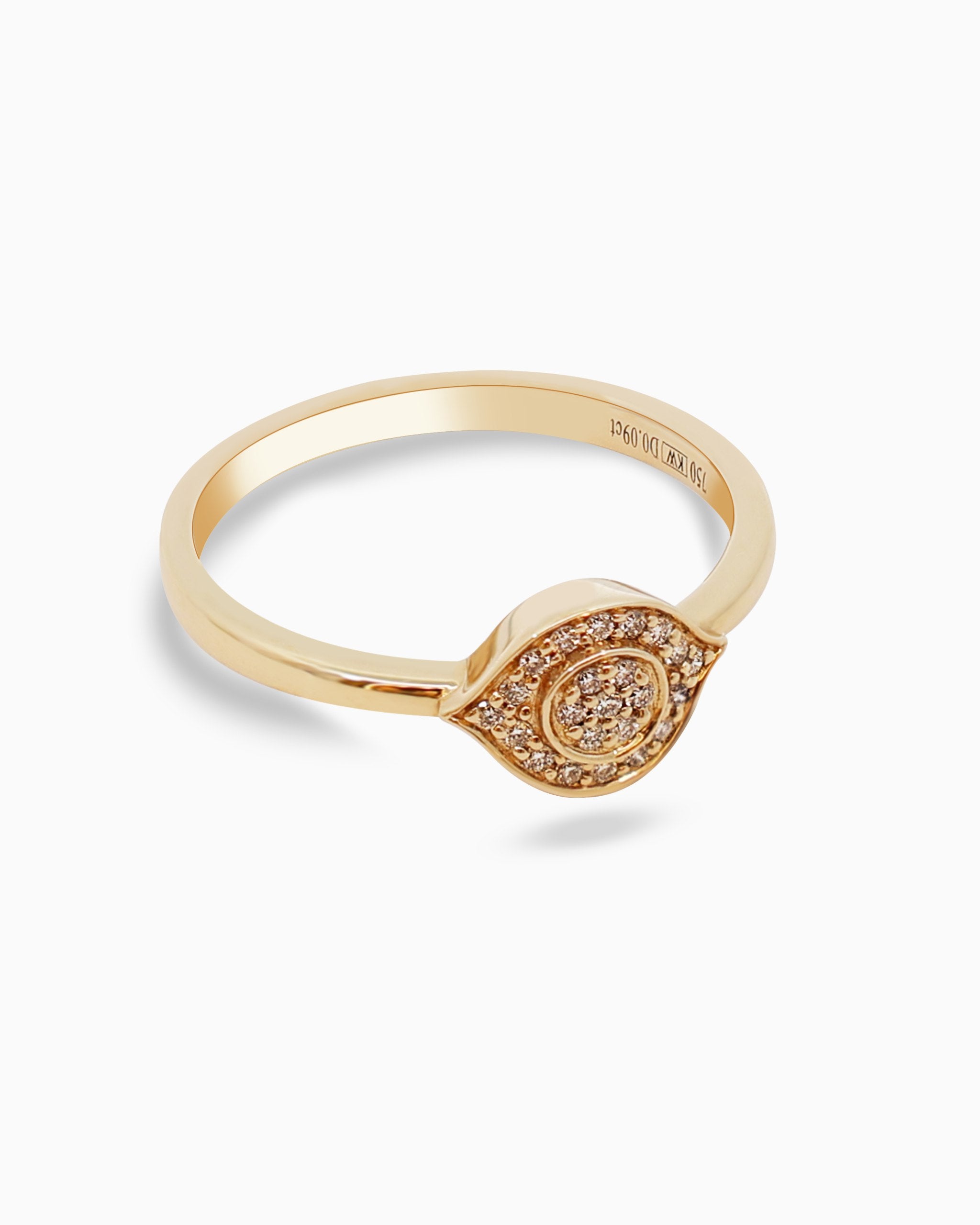 18K Gold Round Brilliant Diamond Graceful Solitaire Ring