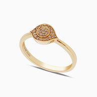 18K Gold Round Brilliant Diamond Graceful Solitaire Ring