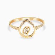18K Gold Round Brilliant Diamond Elegant Solitaire Ring