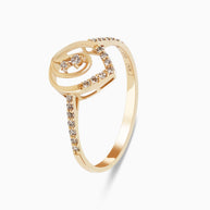18K Gold Round Brilliant Diamond Elegant Solitaire Ring
