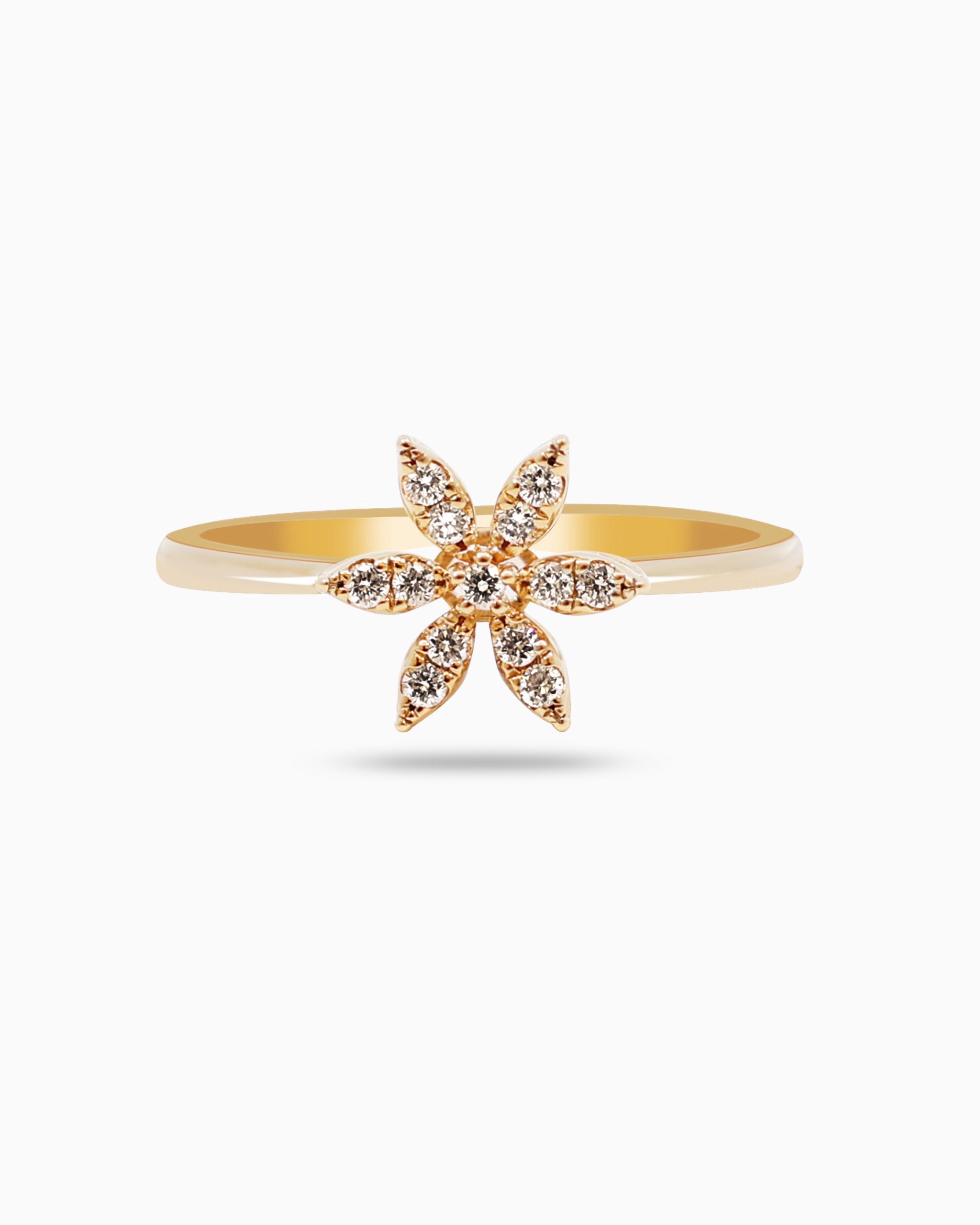 18K Gold Round Brilliant Diamond Delicate Solitaire Ring