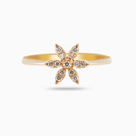18K Gold Round Brilliant Diamond Delicate Solitaire Ring