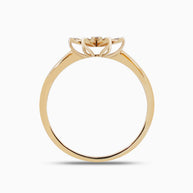 18K Gold Round Brilliant Diamond Delicate Solitaire Ring