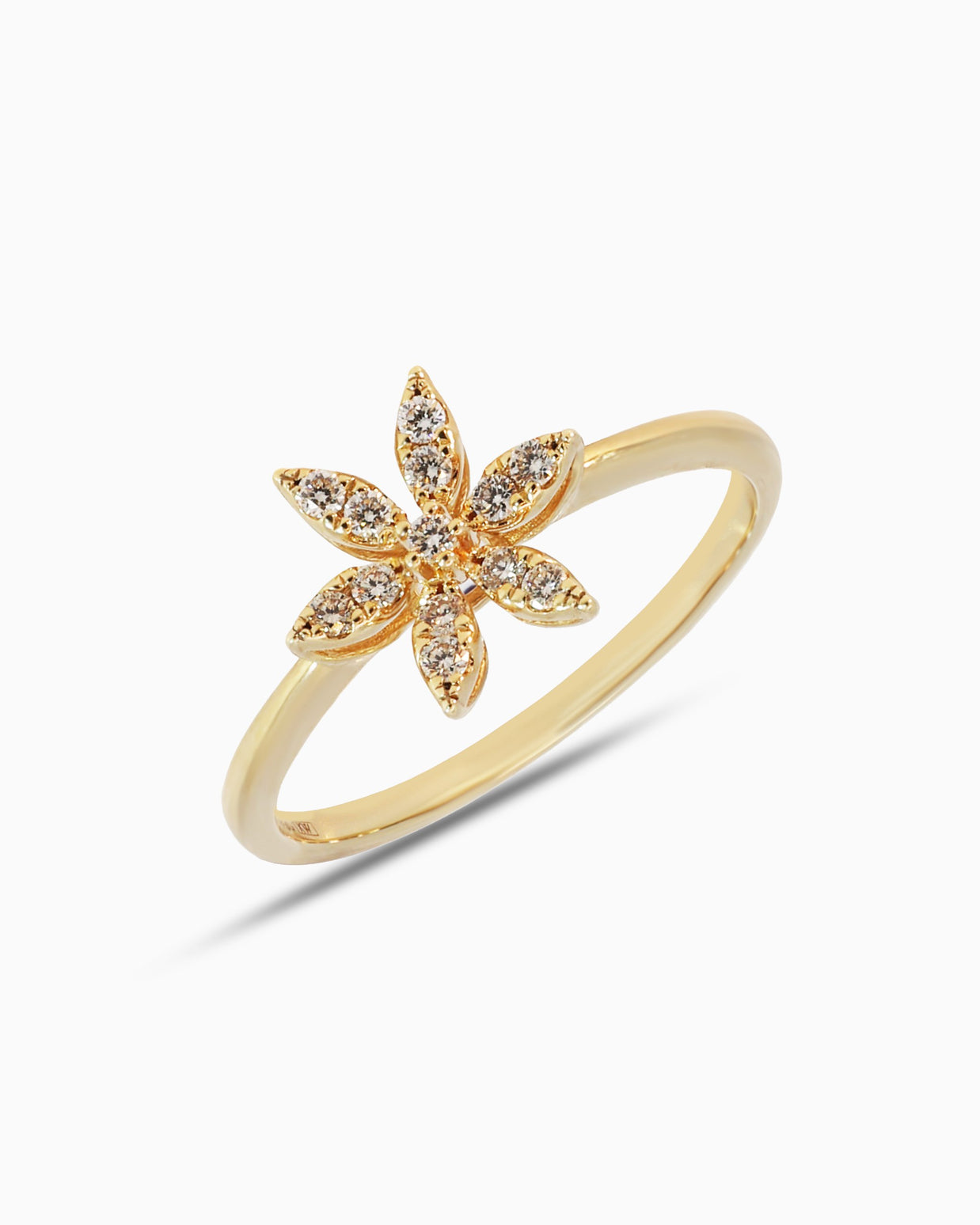18K Gold Round Brilliant Diamond Delicate Solitaire Ring