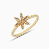 18K Gold Round Brilliant Diamond Delicate Solitaire Ring