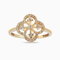 18K Gold Round Brilliant Diamond Charming Solitaire Ring