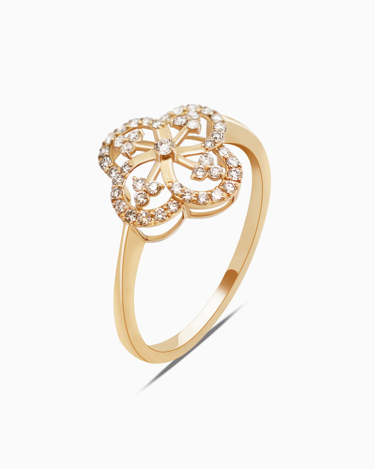 18K Gold Round Brilliant Diamond Charming Solitaire Ring