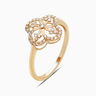 18K Gold Round Brilliant Diamond Charming Solitaire Ring