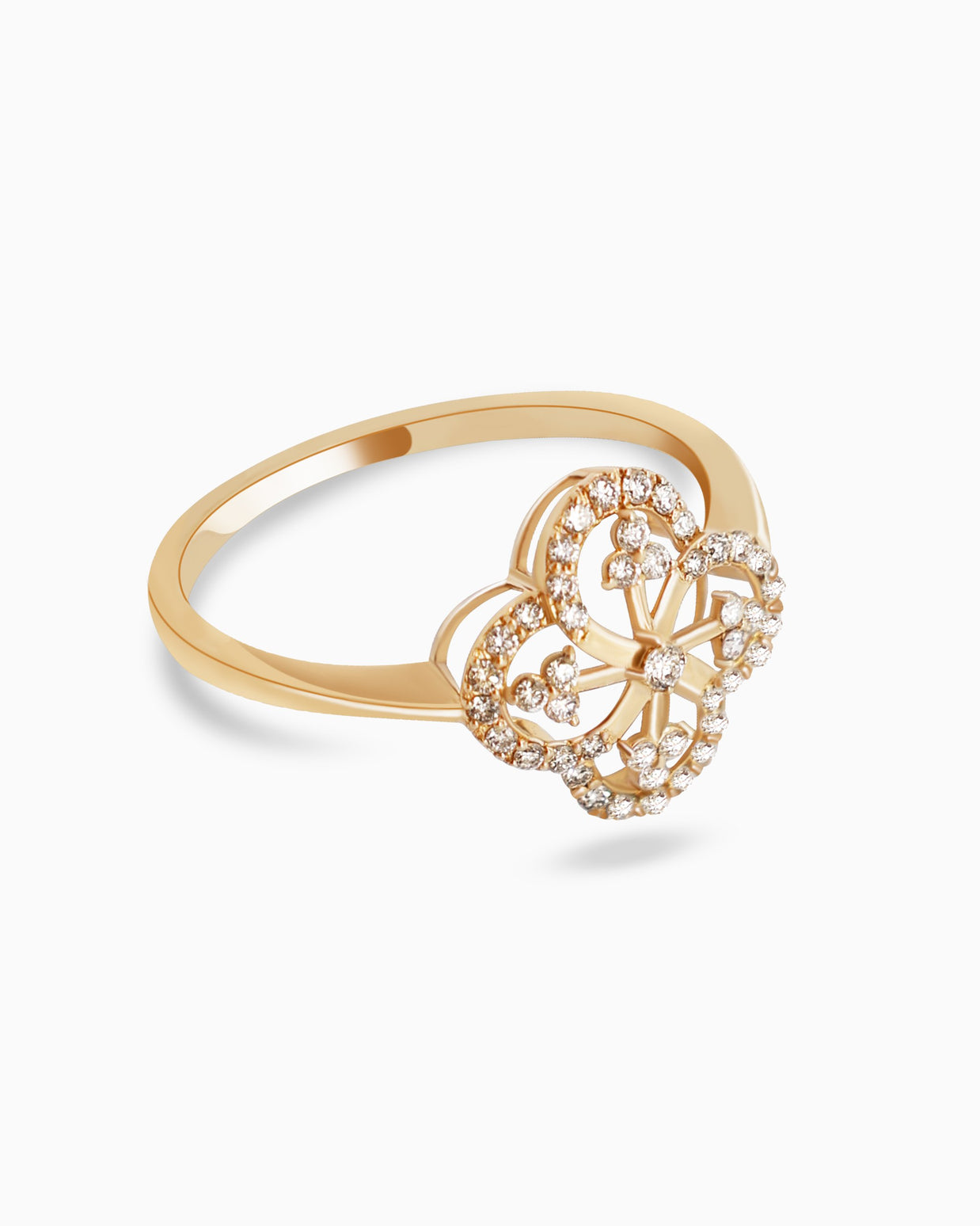 18K Gold Round Brilliant Diamond Charming Solitaire Ring