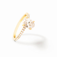 18K Yellow Gold Round & Oval Lab-Grown Diamond Ring – 1.40ct.