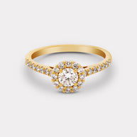 18K Gold Round Brilliant Exquisite Diamond Band
