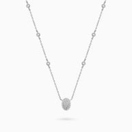 18K White Gold Round Diamond Pendant Necklace – 0.40ct.