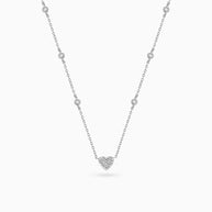 18K White Gold Round Diamond Pendant Necklace – 0.40ct.