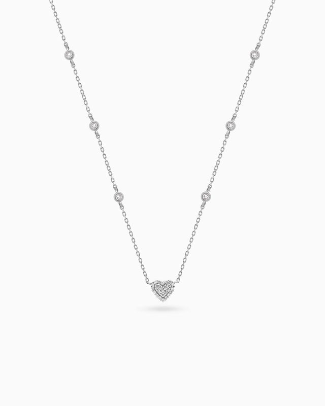 18K White Gold Round Diamond Pendant Necklace – 0.40ct.