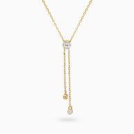 18K Yellow Gold 9-Stone Diamond Pendant Necklace – 0.10ct.