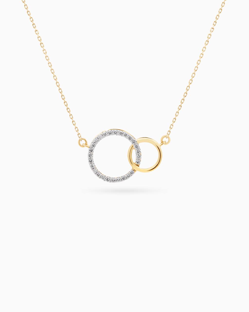 18K Yellow Gold Round Diamond Pendant Necklace – 0.10ct.