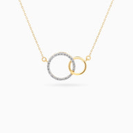 18K Yellow Gold Round Diamond Pendant Necklace – 0.10ct.