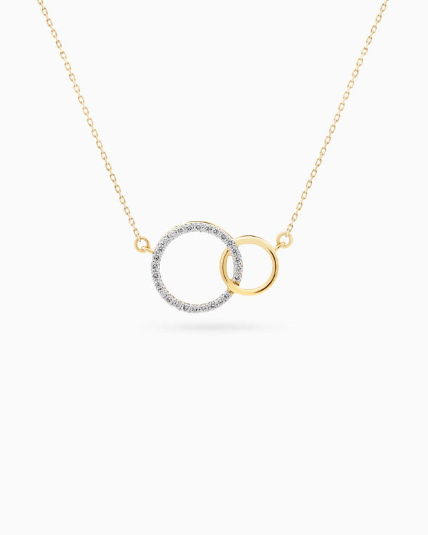 18K Yellow Gold Round Diamond Pendant Necklace – 0.10ct.