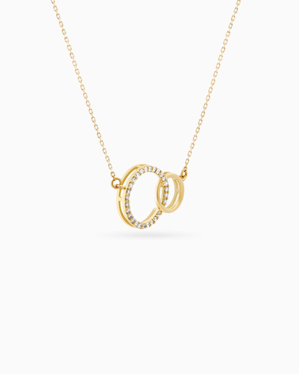 18K Yellow Gold Round Diamond Pendant Necklace – 0.10ct.
