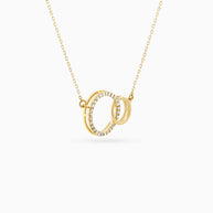 18K Yellow Gold Round Diamond Pendant Necklace – 0.10ct.
