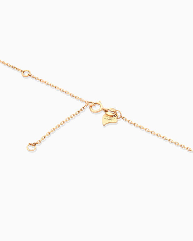 18K Yellow Gold Round Diamond Pendant Necklace – 0.10ct.