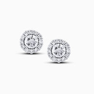 18K White Gold Diamond Cluster Stud Earrings – 0.90ct.