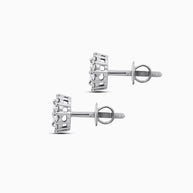 18K White Gold Diamond Cluster Stud Earrings – 0.90ct.
