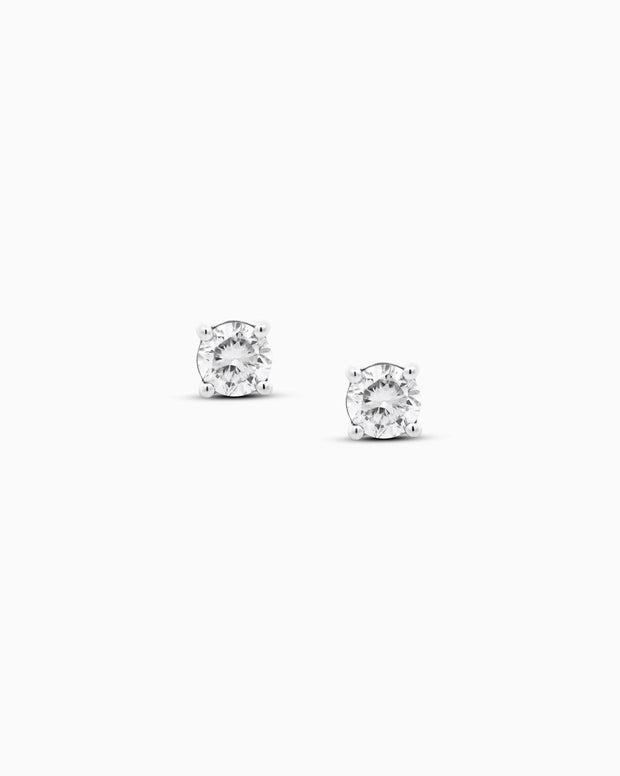 18K White Gold Round Diamond Stud Earrings – 0.40ct.