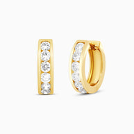 18K Yellow Gold Lab-Grown Diamond Huggie Hoop Earrings – 0.80ct.