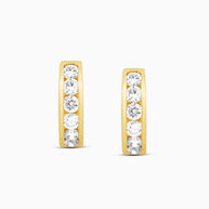 18K Yellow Gold Lab-Grown Diamond Huggie Hoop Earrings – 0.80ct.